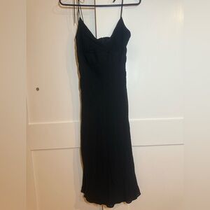 J. Crew 100% Silk Black Midi Slip Dress Size 4